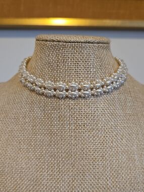 Faux Pearl Beaded Choker Necklace